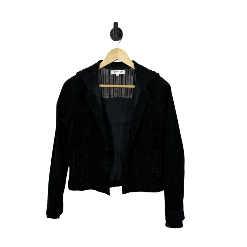 Margaret O’Leary Women’s Corduroy/Wool Knit Jacket in Black Size XS